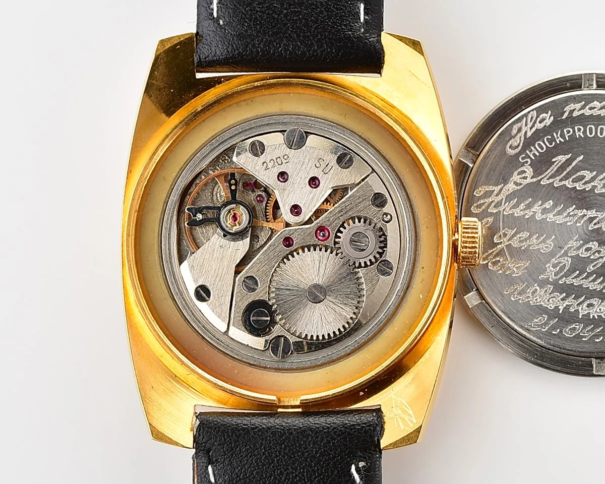 Soviet Wostok (Vostok) vintage gold-plated mechanical wristwatch