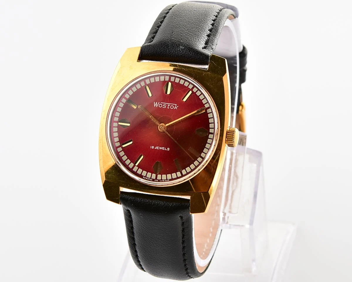 Soviet Wostok (Vostok) vintage gold-plated mechanical wristwatch