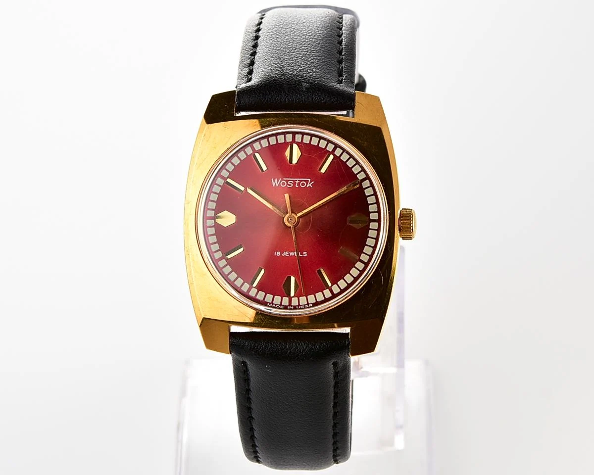Soviet Wostok (Vostok) vintage gold-plated mechanical wristwatch
