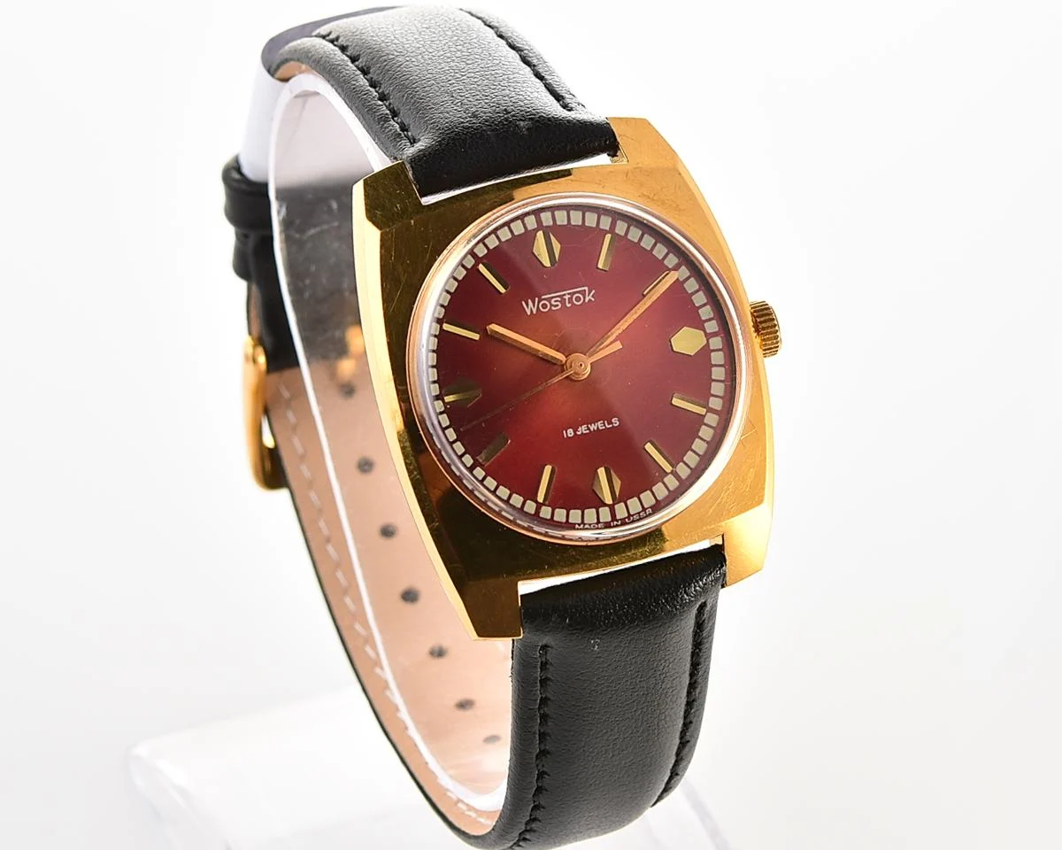 Soviet Wostok (Vostok) vintage gold-plated mechanical wristwatch