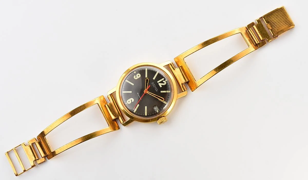 Vintage Soviet gold-plated Vostok mechanical wristwatch