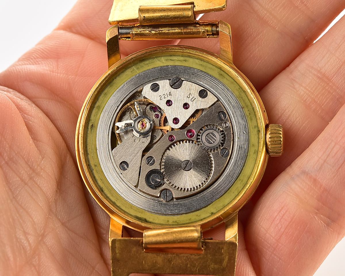 Vintage soviet gold-plated Vostok mechanical wristwatch