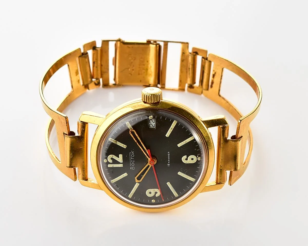 Vintage Soviet gold-plated Vostok mechanical wristwatch