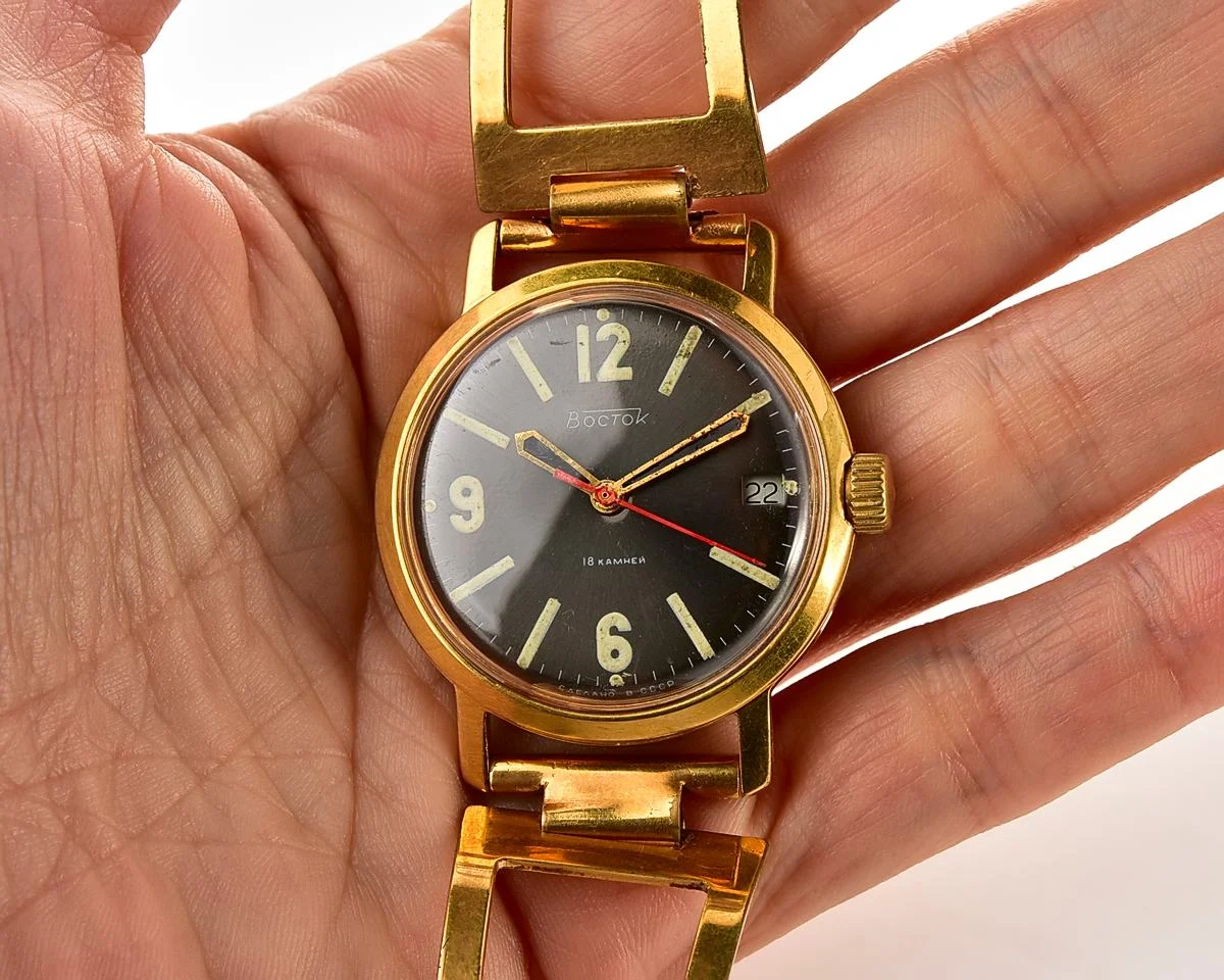 Vintage Soviet gold-plated Vostok mechanical wristwatch