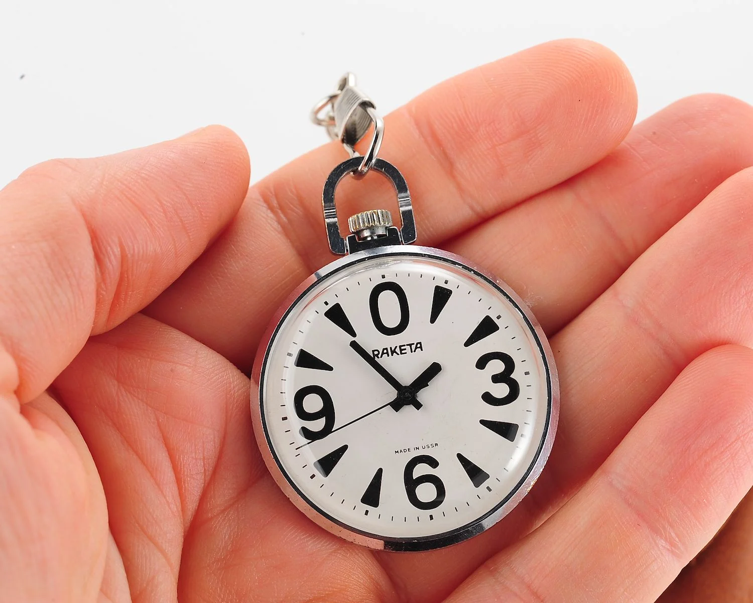 Excellent Raketa “big zero” Soviet mechanical pocket watch