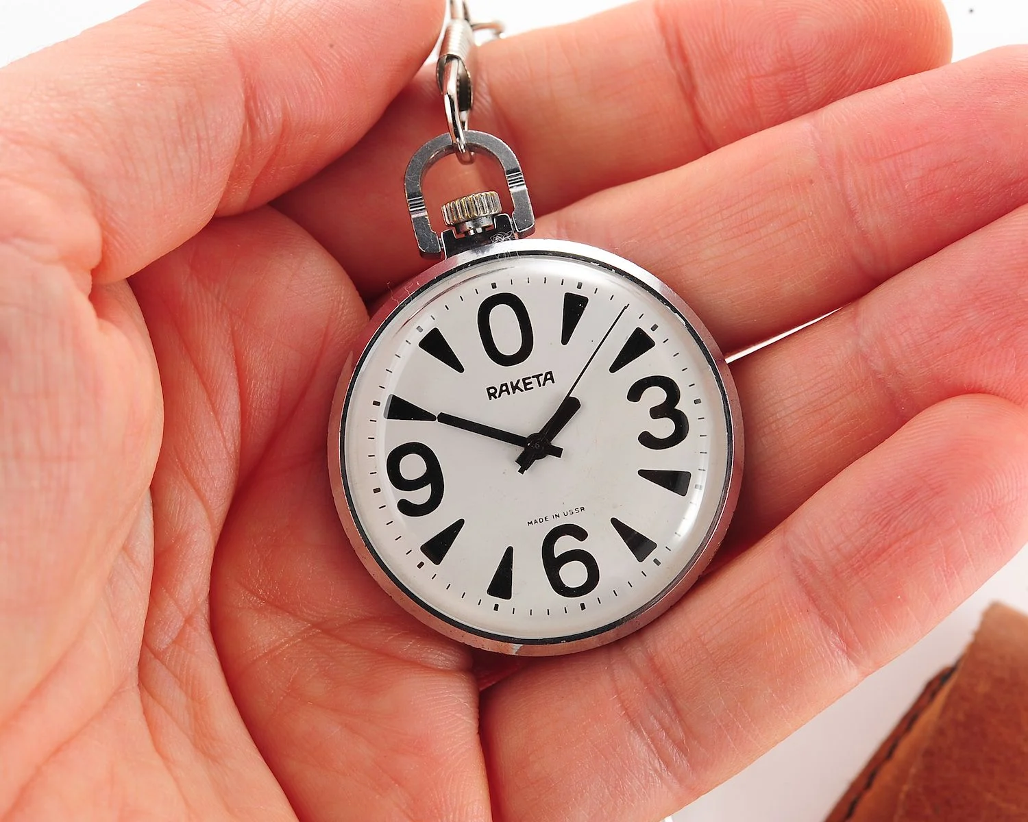 Excellent Raketa “big zero” Soviet mechanical pocket watch