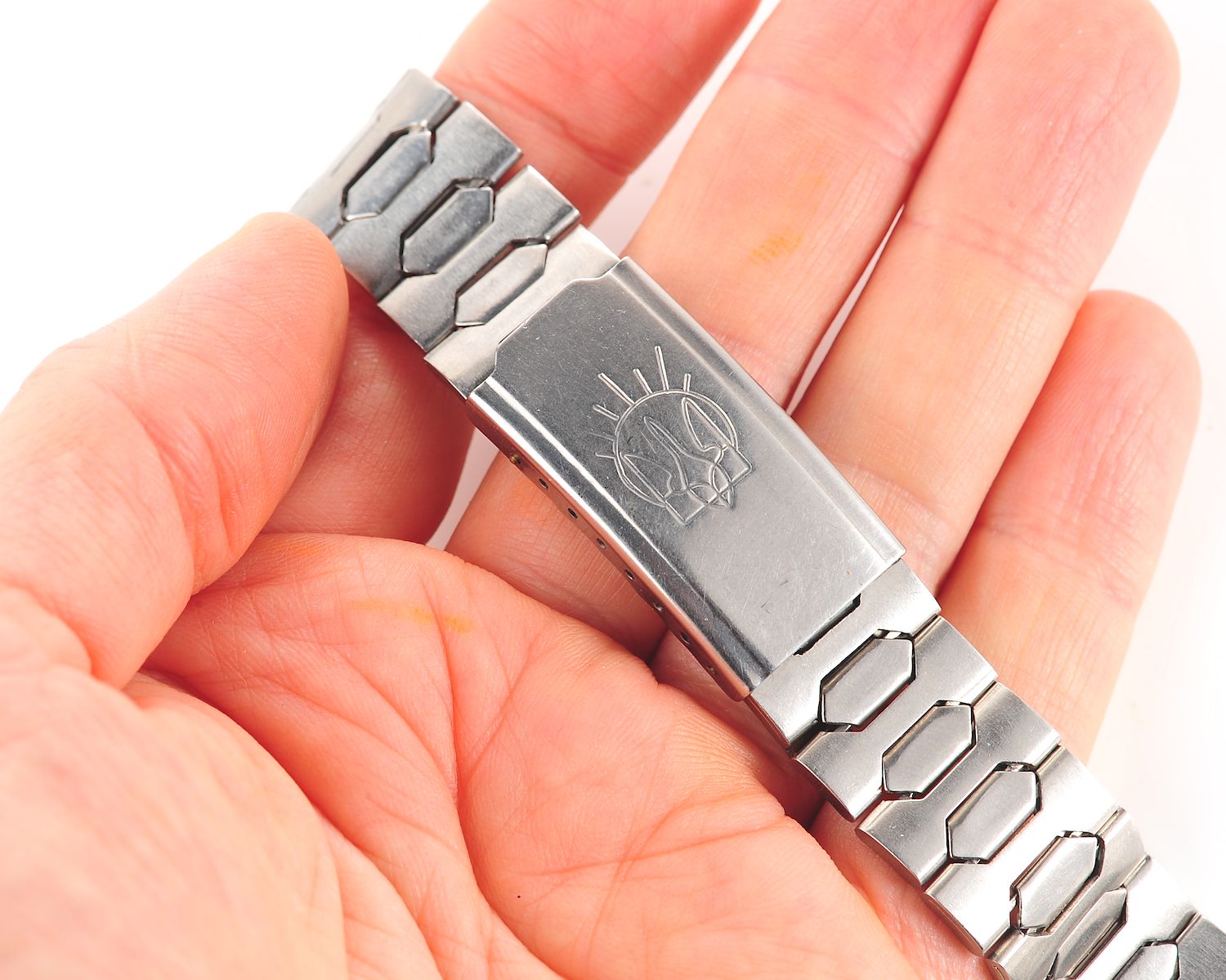 Vintage steel watch bracelet with 🇺🇦Ukrainian trident (Ukraine's Coat of Arms)