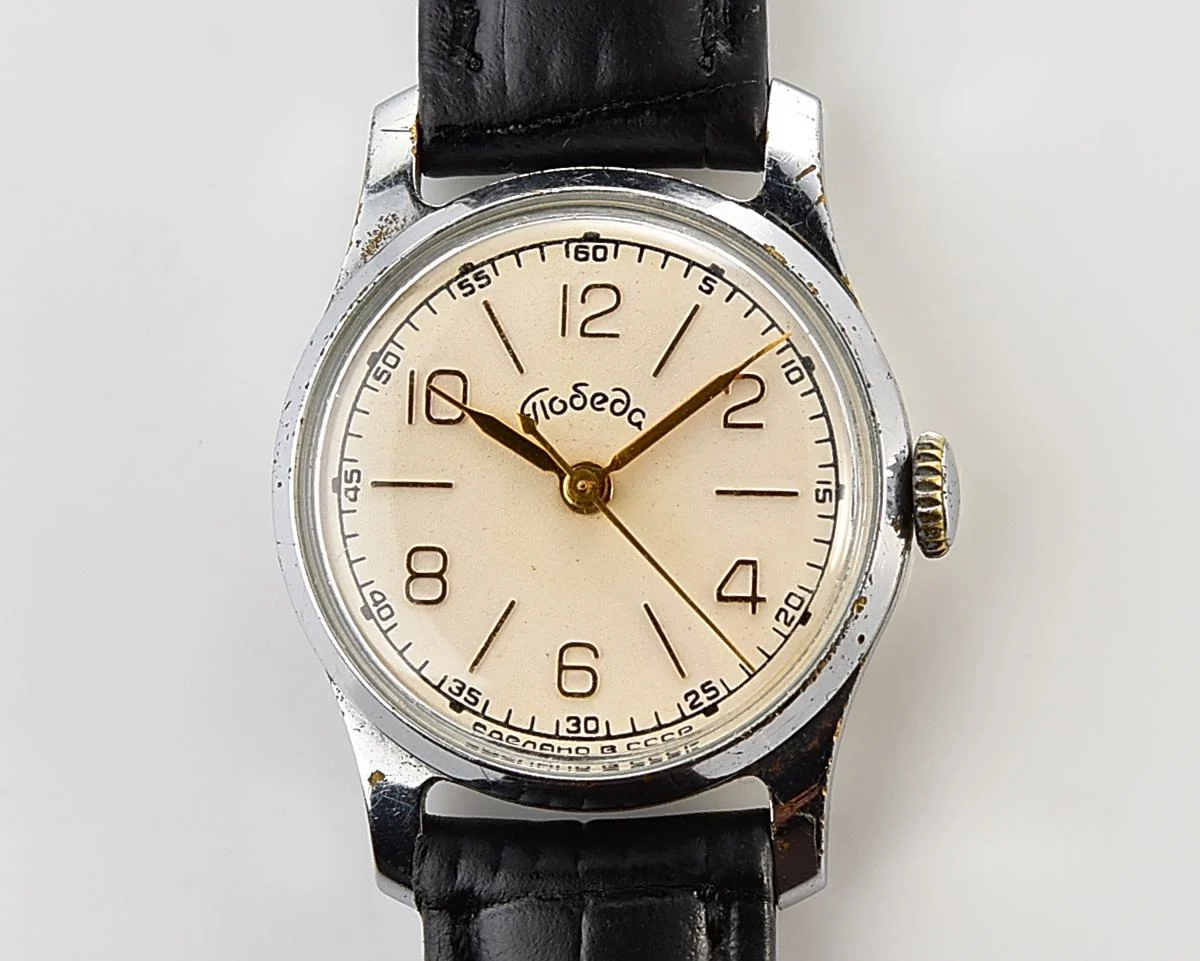 Uncommon Soviet Pobeda mechanical watch, ZiM factory 1950s