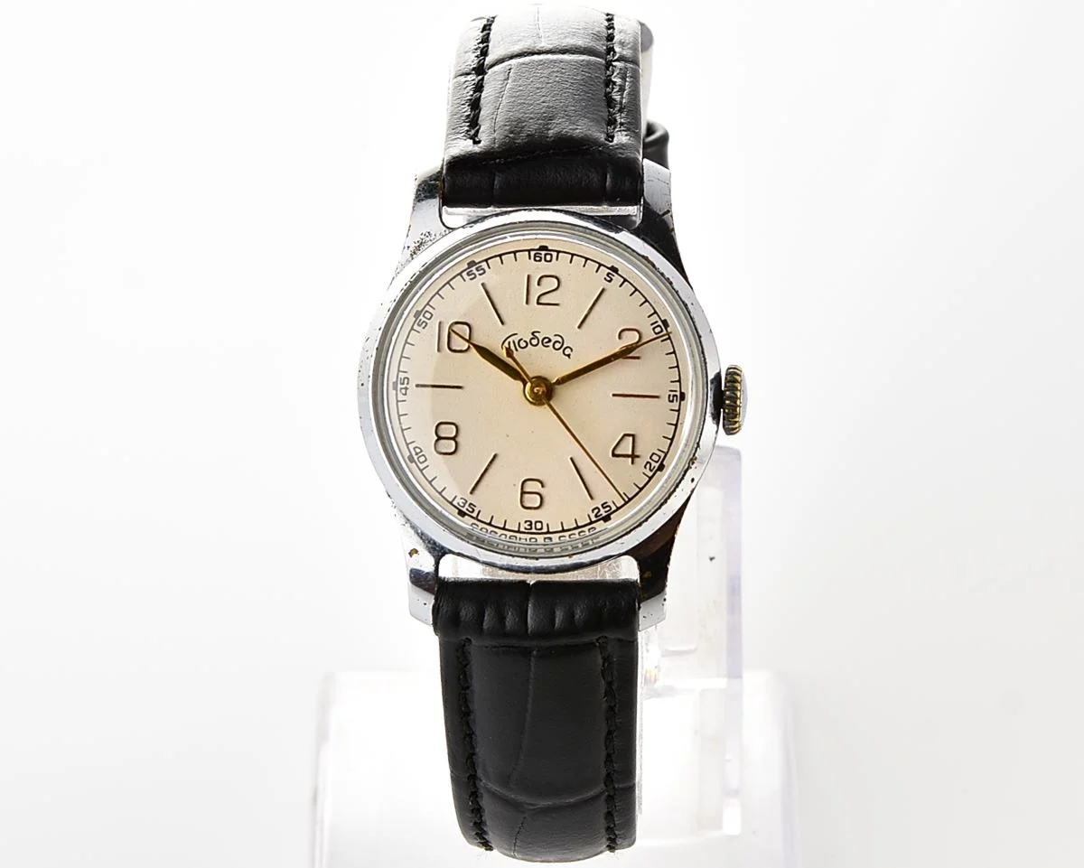 Uncommon Soviet Pobeda mechanical watch, ZiM factory 1950s