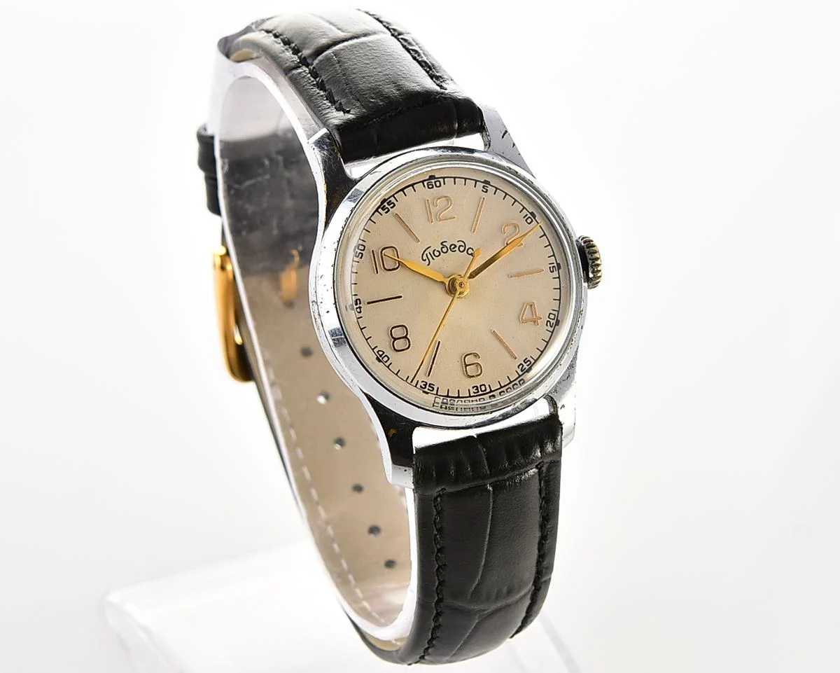 Uncommon Soviet Pobeda mechanical watch, ZiM factory 1950s
