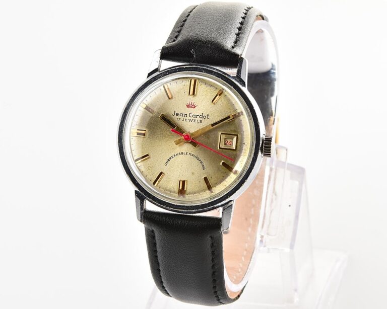 RARE: Jean Cardot mechanical watch - with "unbreakable" mainspring!
