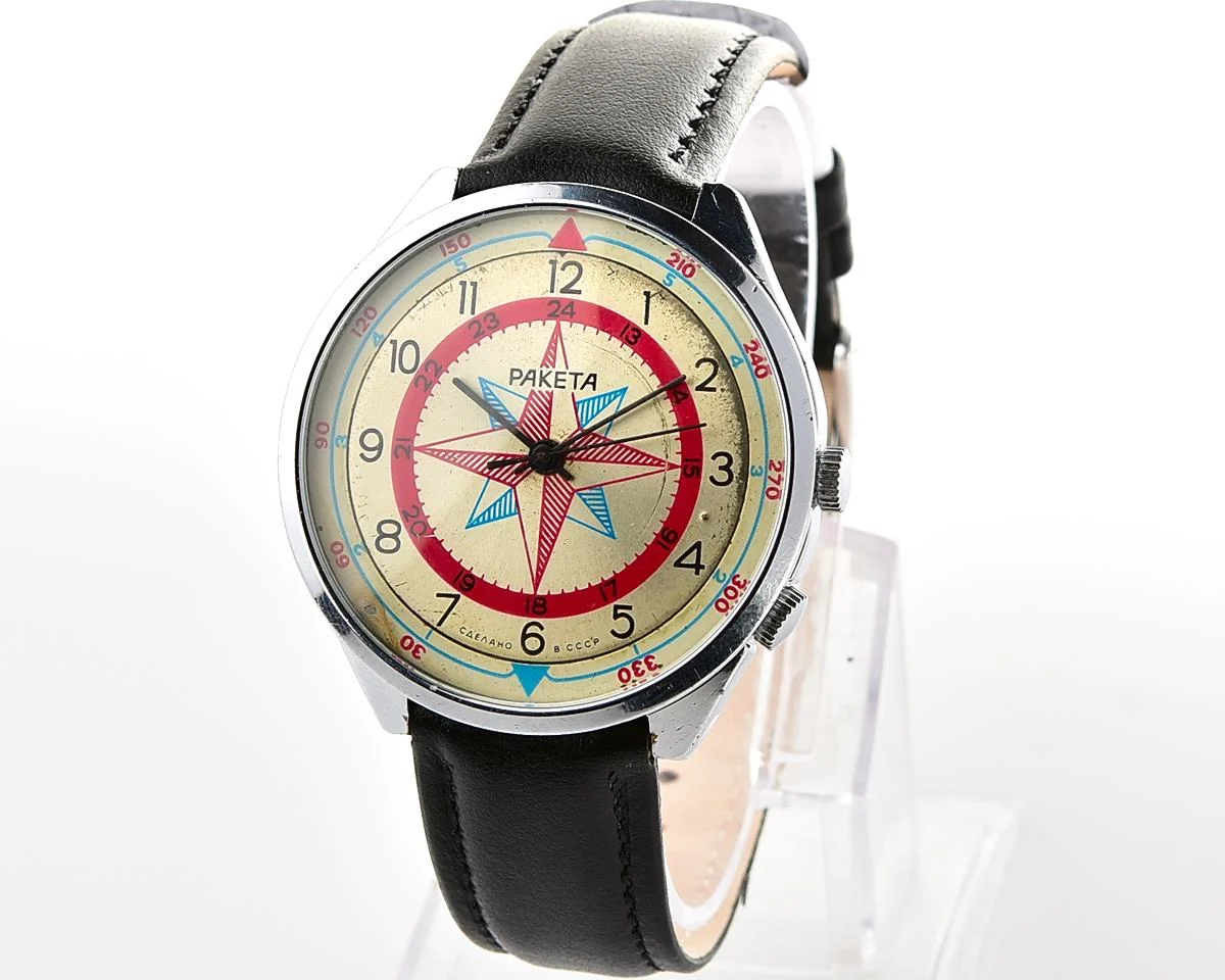 Soviet mechanical Raketa Compass Rose mechanical wristwatch