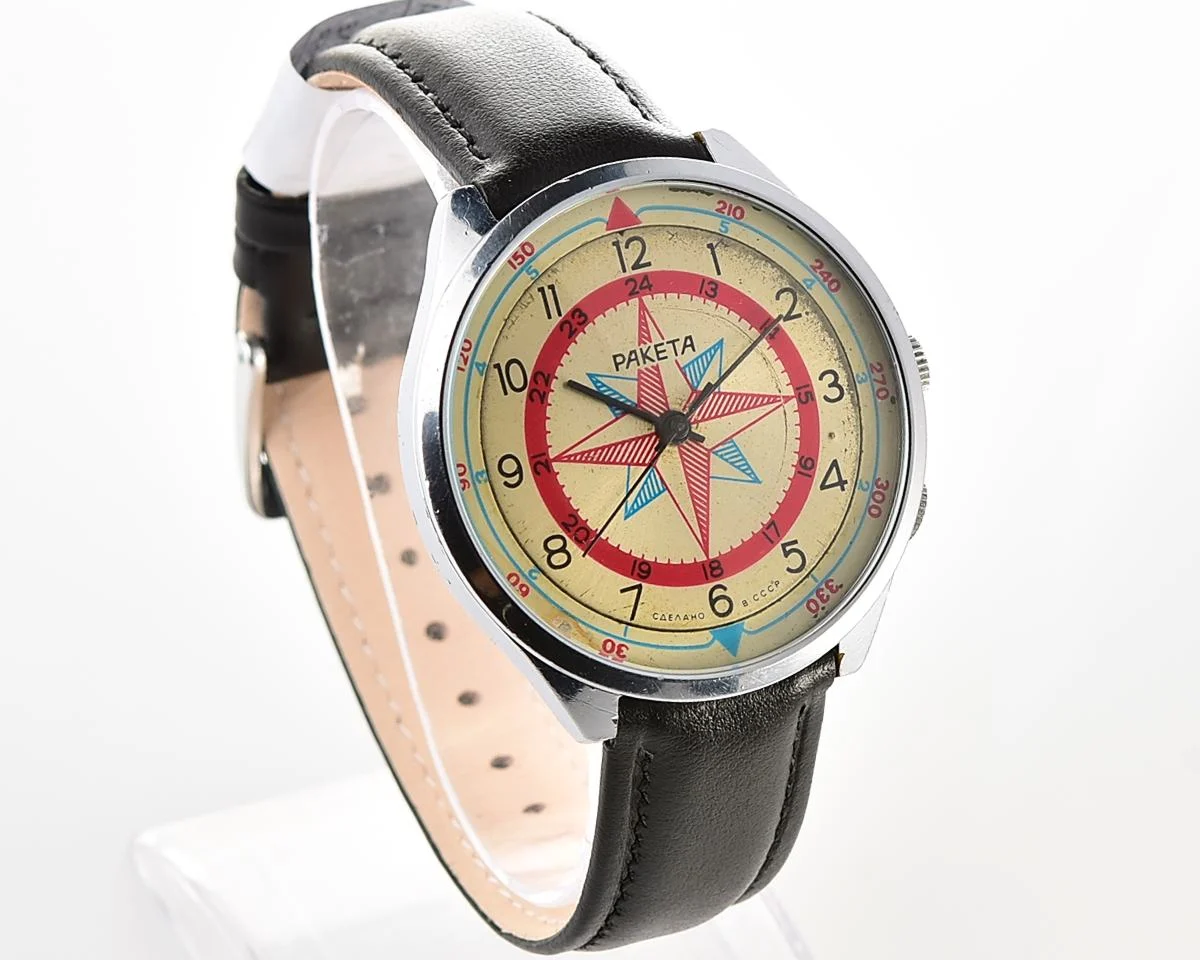 Soviet mechanical Raketa Compass Rose mechanical wristwatch