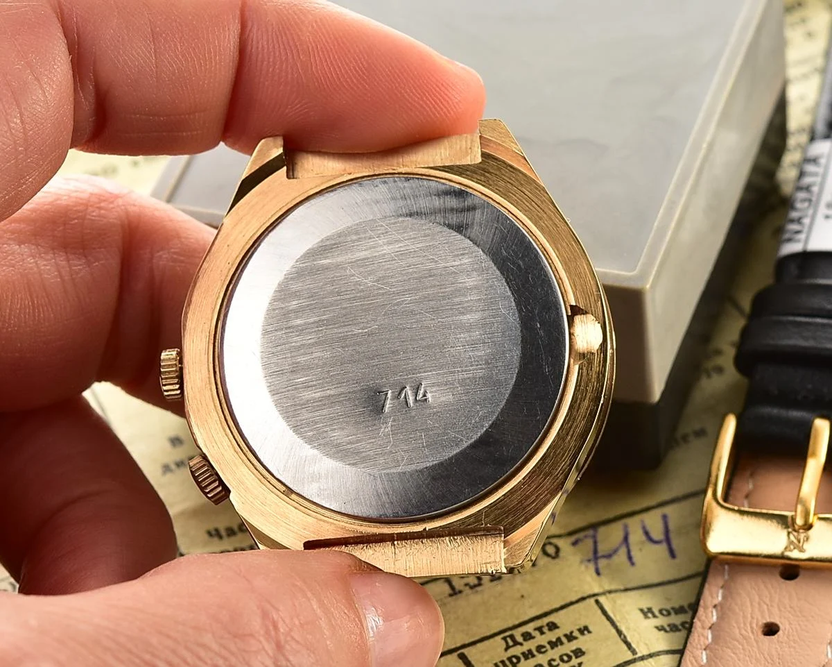 TIME CAPSULE: Vintage Soviet Raketa gold-plated perpetual calendar watch – New Old Stock (NOS)!