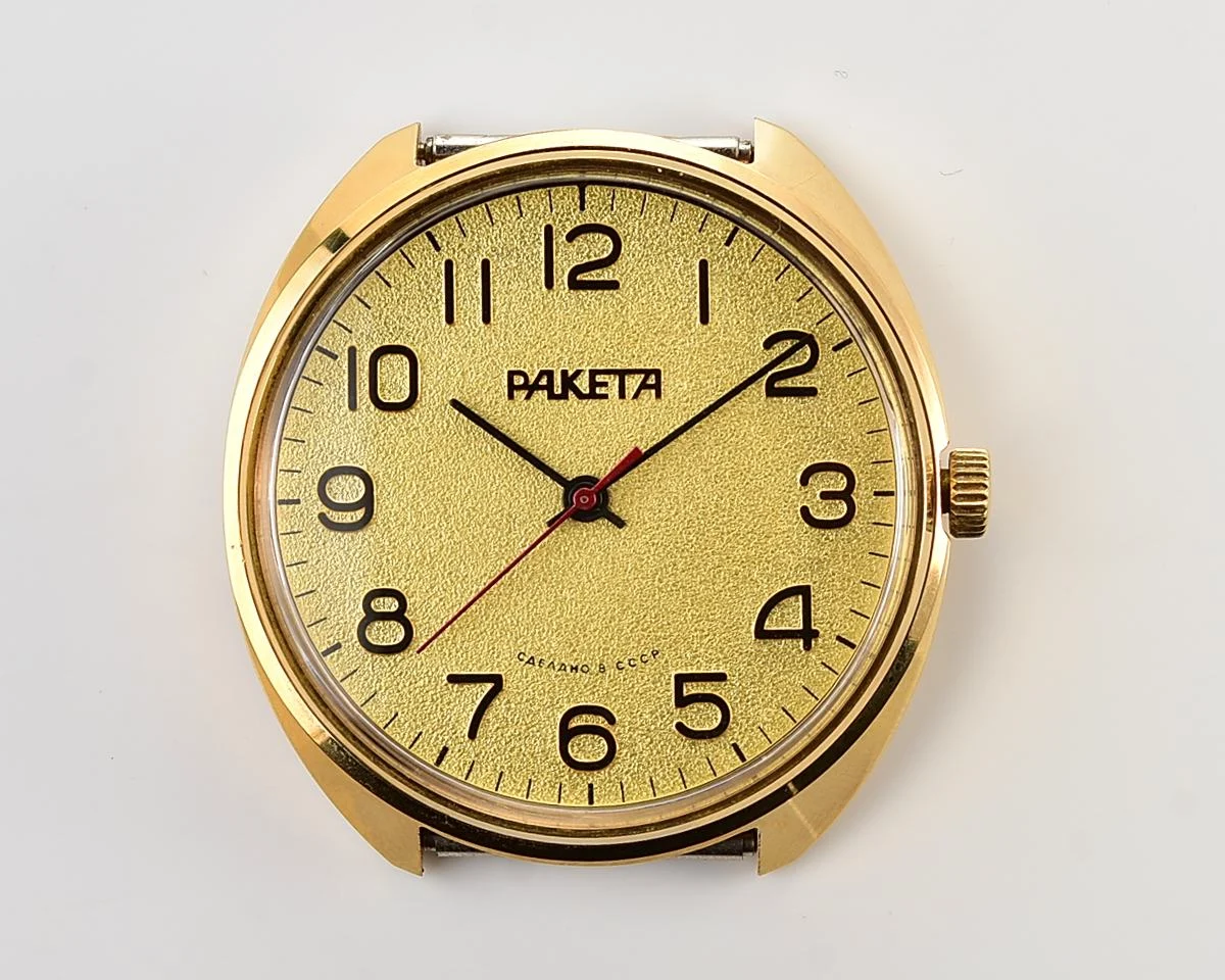 TIME CAPSULE: Vintage Soviet gold-plated Soviet Raketa watch, New Old Stock (NOS)!