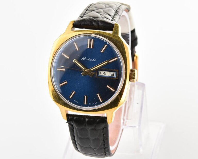 Excellent soviet mechanical gold-plated RAKETA with automatic self-winding movement