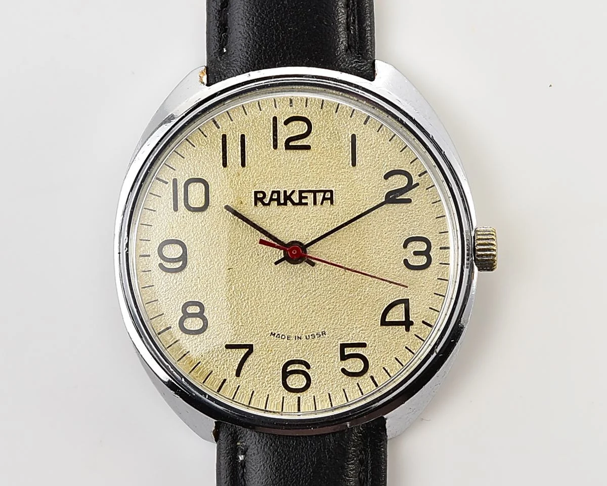 Large Soviet Raketa vintage mechanical wristwatch