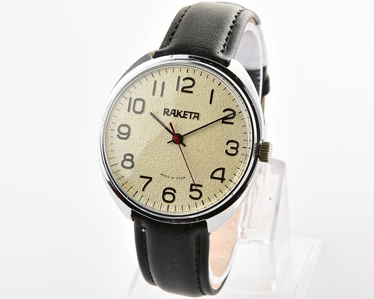 Large Soviet Raketa vintage mechanical wristwatch