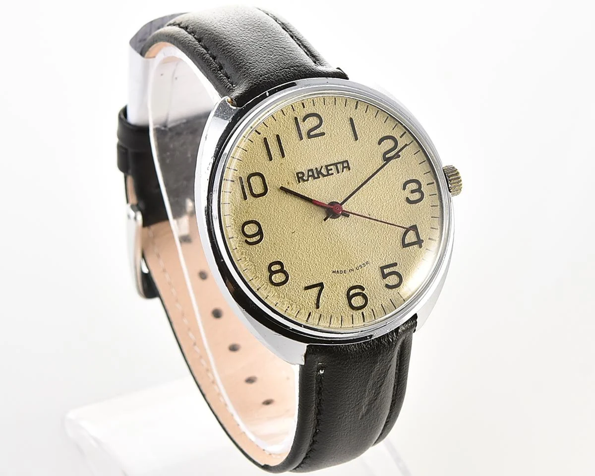 Large Soviet Raketa vintage mechanical wristwatch