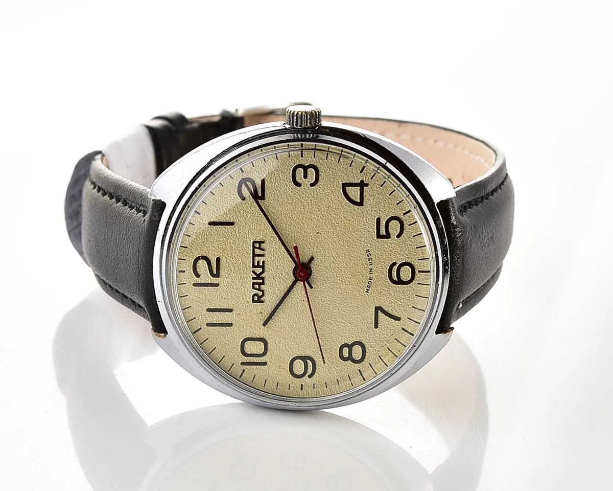 Large Soviet Raketa vintage mechanical wristwatch