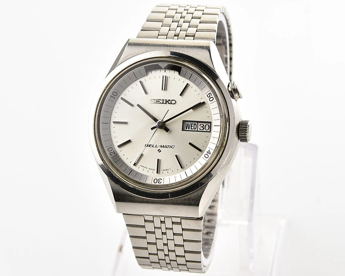 Seiko Bell-Matic 17 jewels mechanical wristwatch with alarm, late production July 1977!