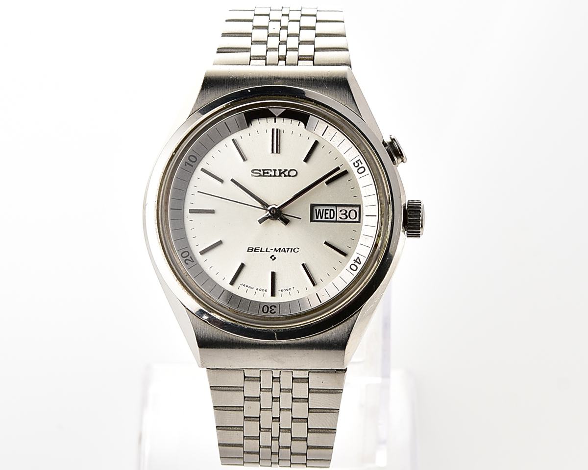 Seiko Bell-Matic 17 jewels mechanical wristwatch with alarm, late production July 1977!