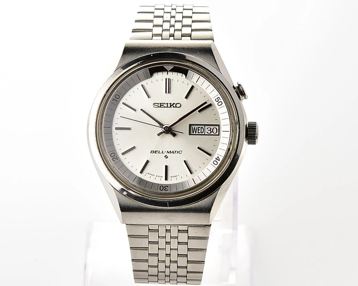 Seiko Bell-Matic 17 jewels mechanical wristwatch with alarm, late production July 1977!