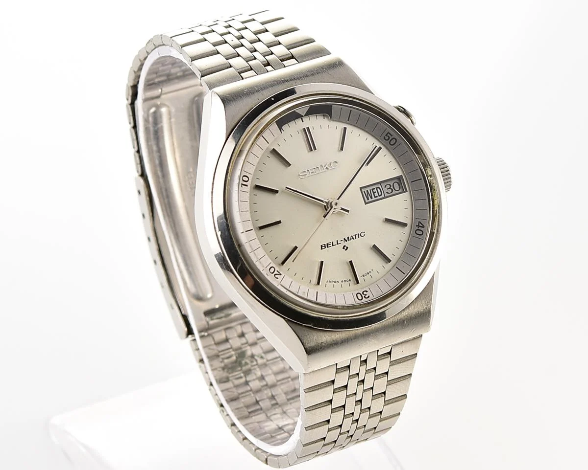 Seiko Bell-Matic 17 jewels mechanical wristwatch with alarm, late production July 1977!