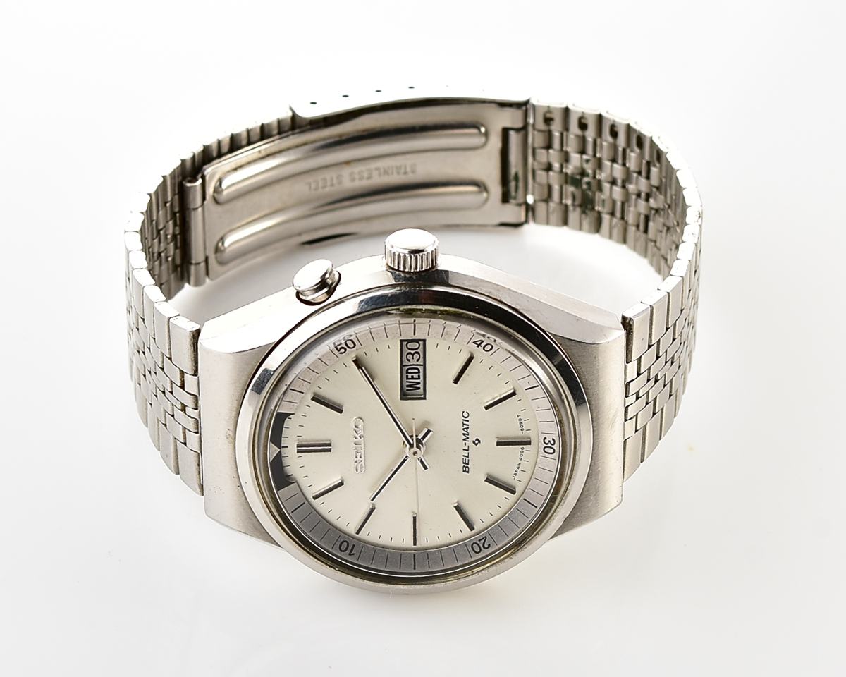 Seiko Bell-Matic 17 jewels mechanical wristwatch with alarm, late production July 1977!