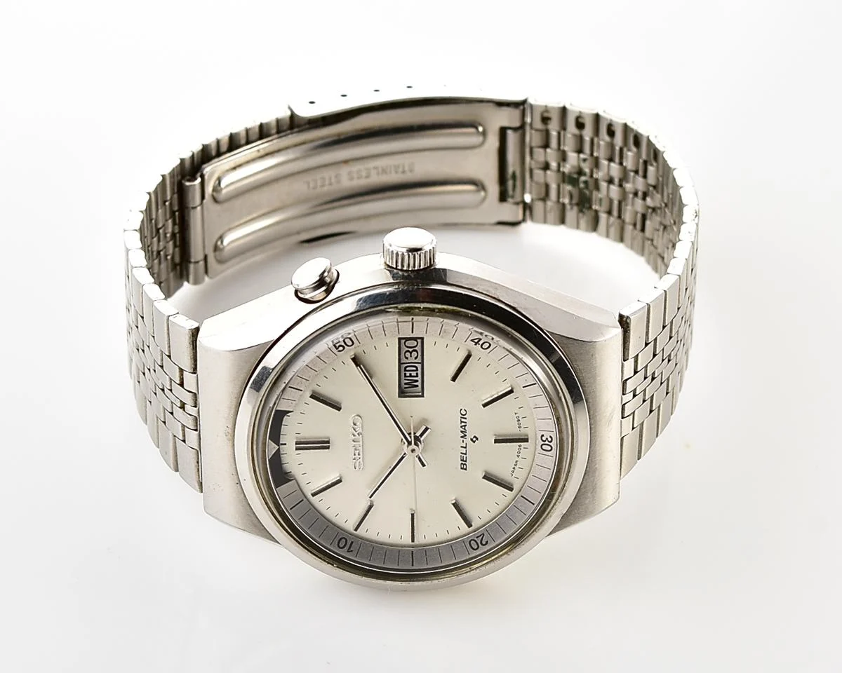 Seiko Bell-Matic 17 jewels mechanical wristwatch with alarm, late production July 1977!