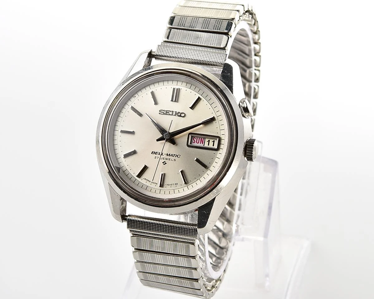 SEIKO BELL-MATIC 27 JEWELS 自動巻き時計 Seiko Bell-Matic 27 jewels mechanical wristwatch with alarm, early