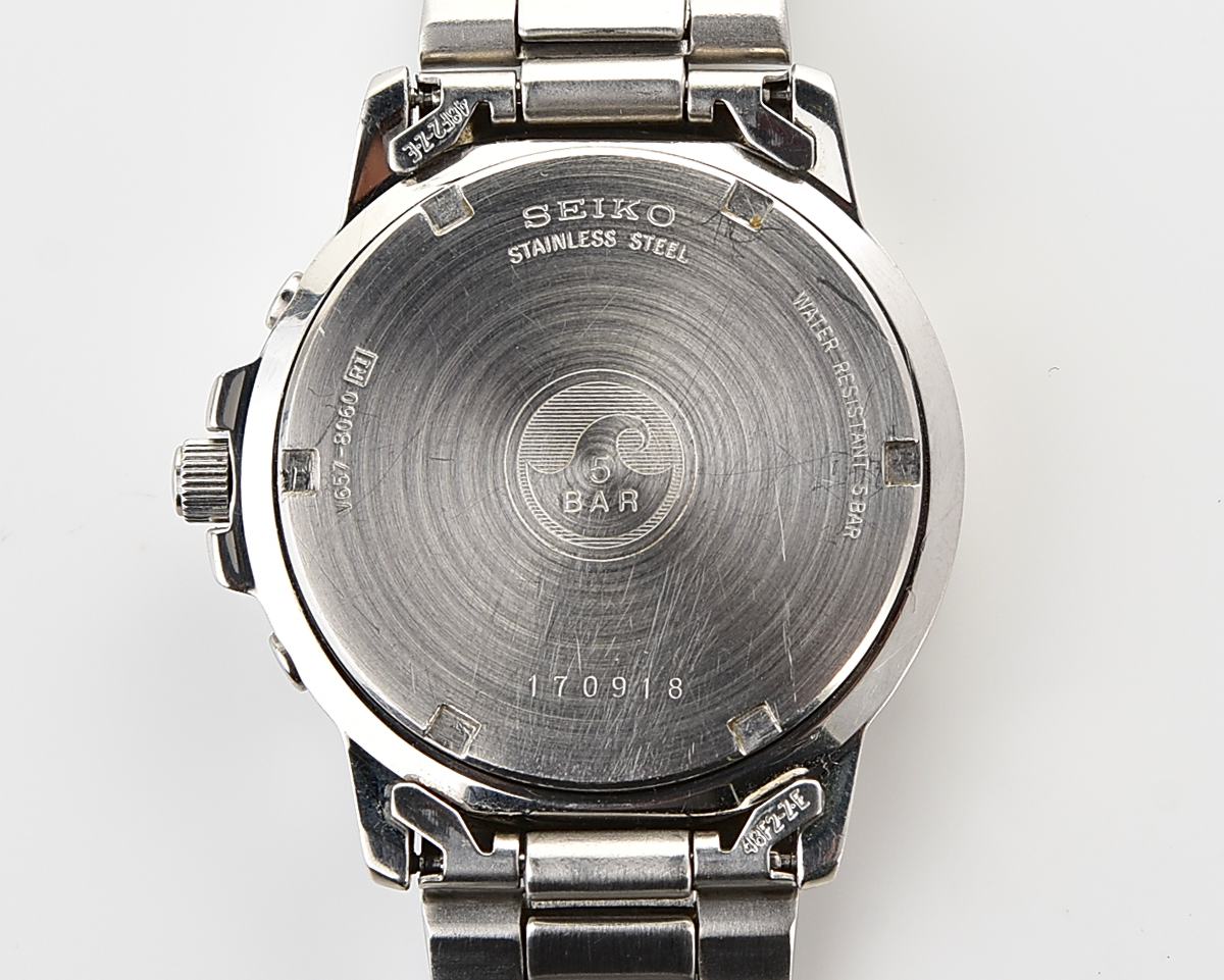 Vintage 2001 Seiko Chronograph - Rare Cream Panda Dial & Orange Hands