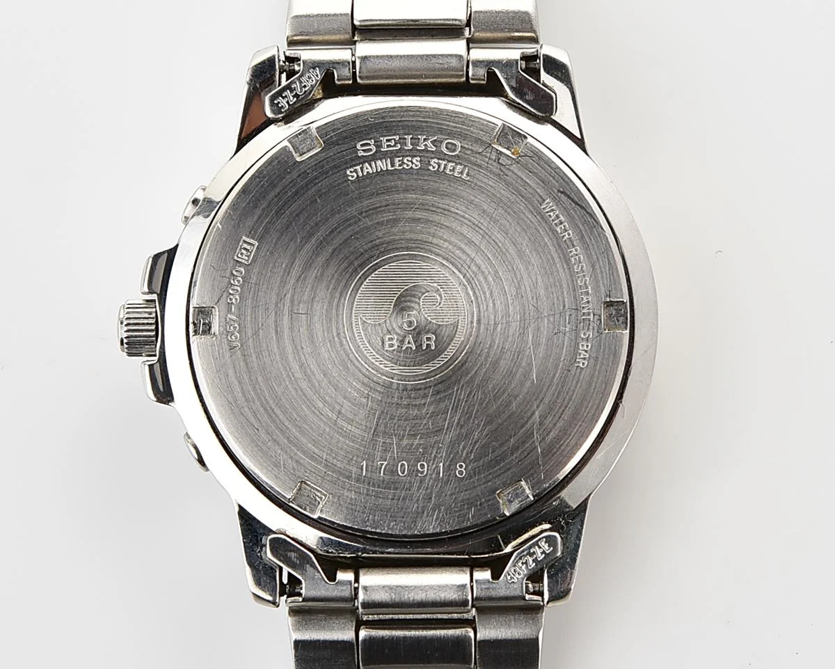 Vintage 2001 Seiko Chronograph - Rare Cream Panda Dial & Orange Hands