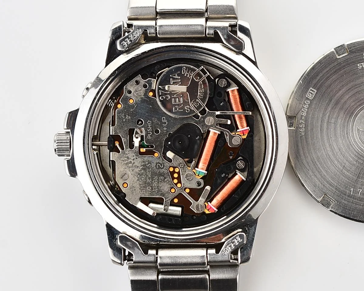 Vintage 2001 Seiko Chronograph - Rare Cream Panda Dial & Orange Hands