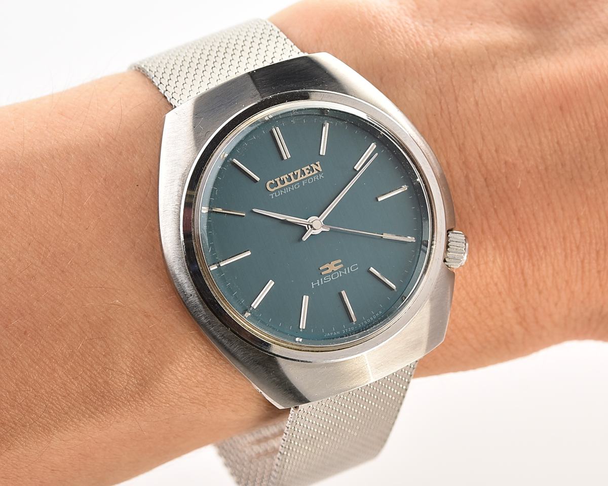 Vintage Citizen Hisonic Tuning Fork – Teal Sunburst Dial from January 1975