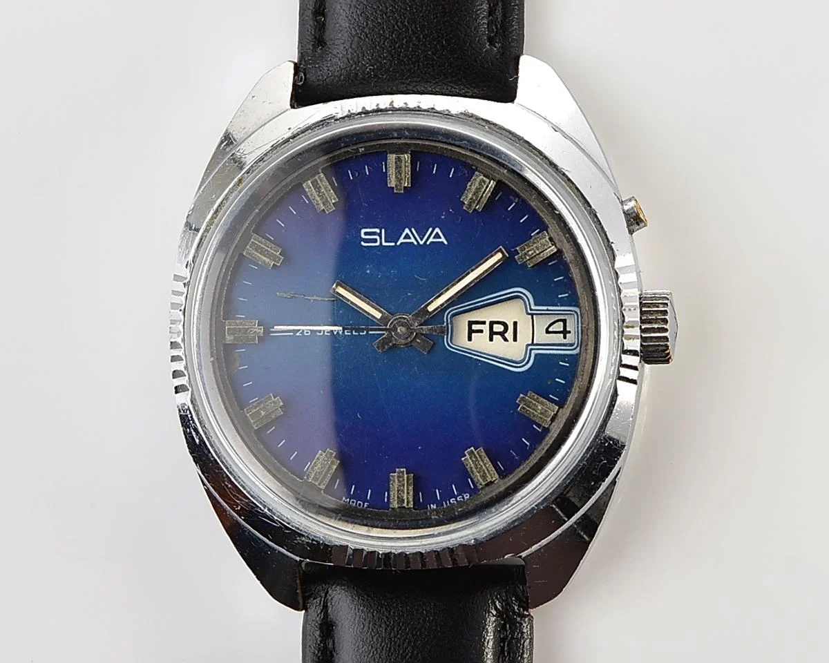 Slava vintage Soviet mechanical wristwatch