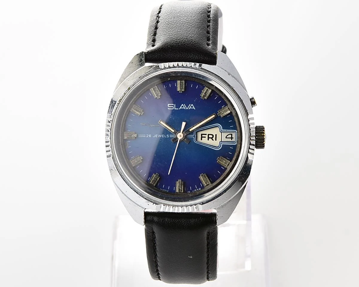 Slava vintage Soviet mechanical wristwatch