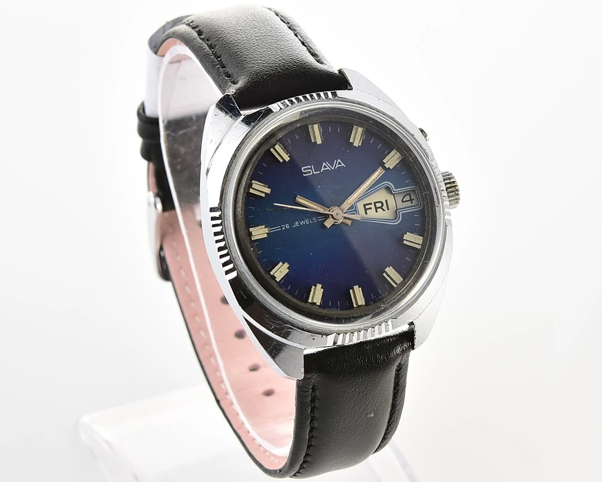 Slava vintage Soviet mechanical wristwatch