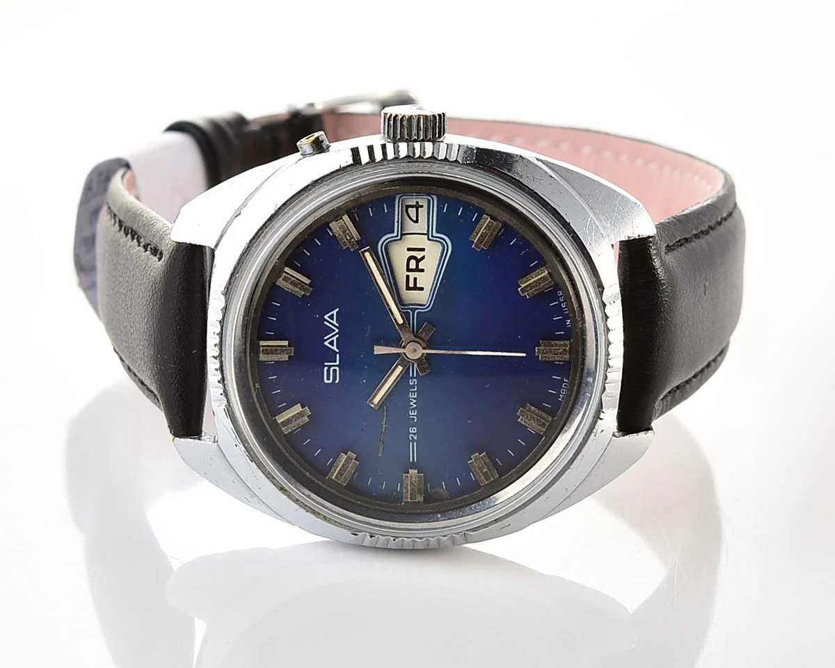 Slava vintage Soviet mechanical wristwatch