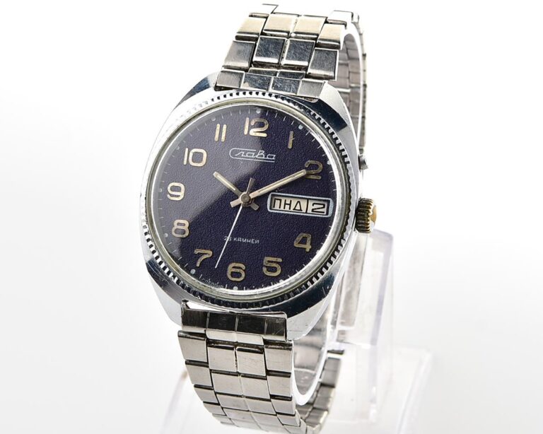Slava vintage soviet mechanical wristwatch