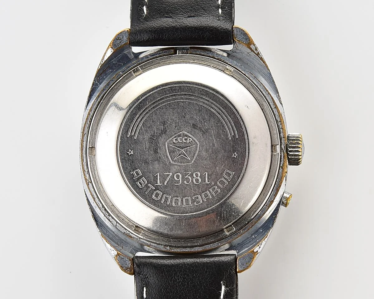 Slava Soviet mechanical vintage watch with automatic self-winding movement