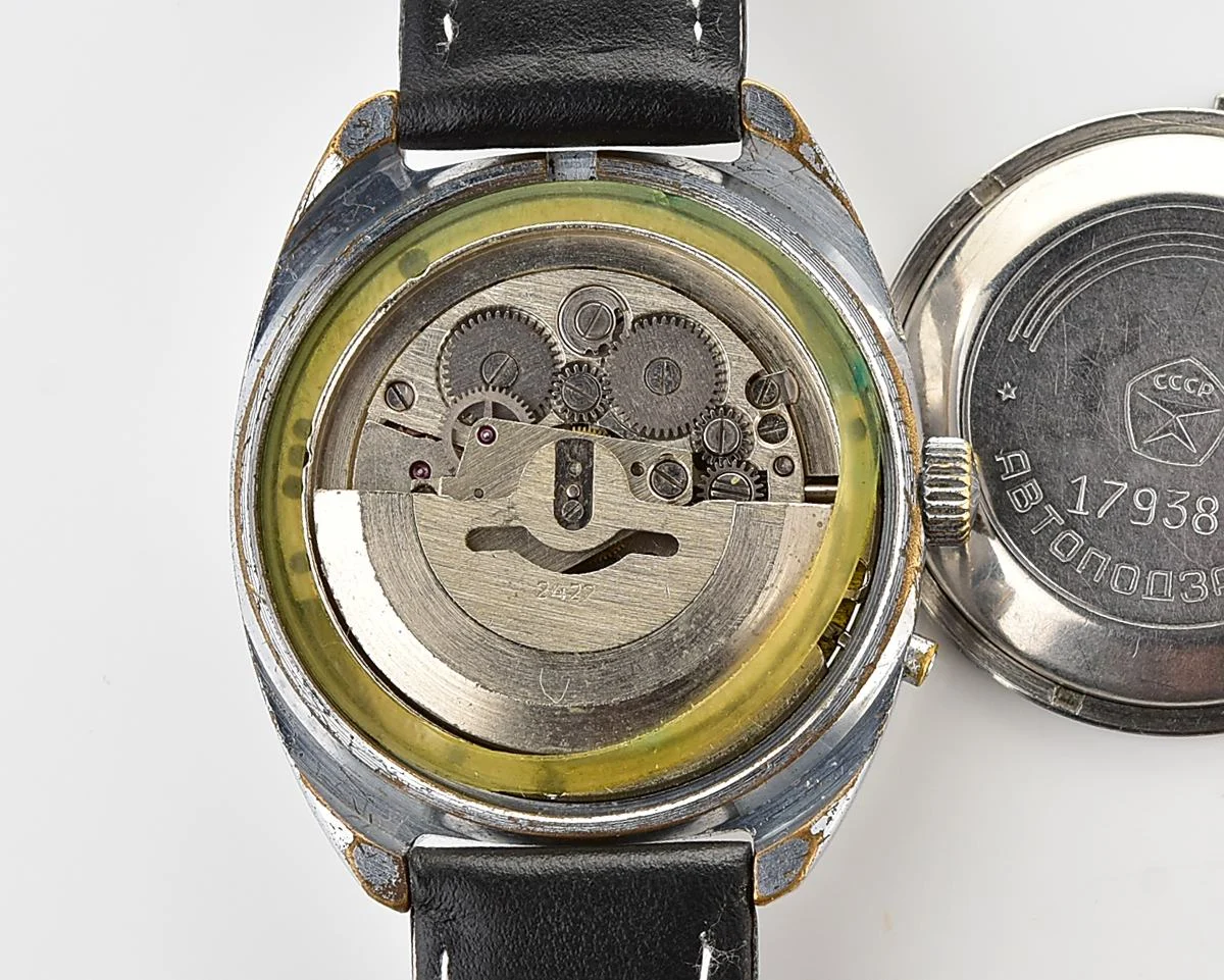 Slava Soviet mechanical vintage watch with automatic self-winding movement