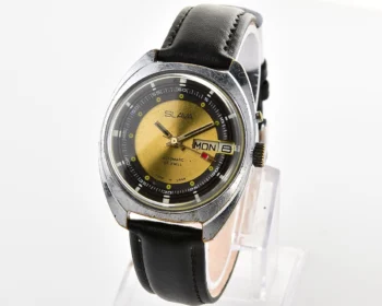 Slava Soviet mechanical vintage watch with automatic self-winding movement