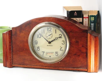 Vladimir vintage mechanical table clock in wooden body