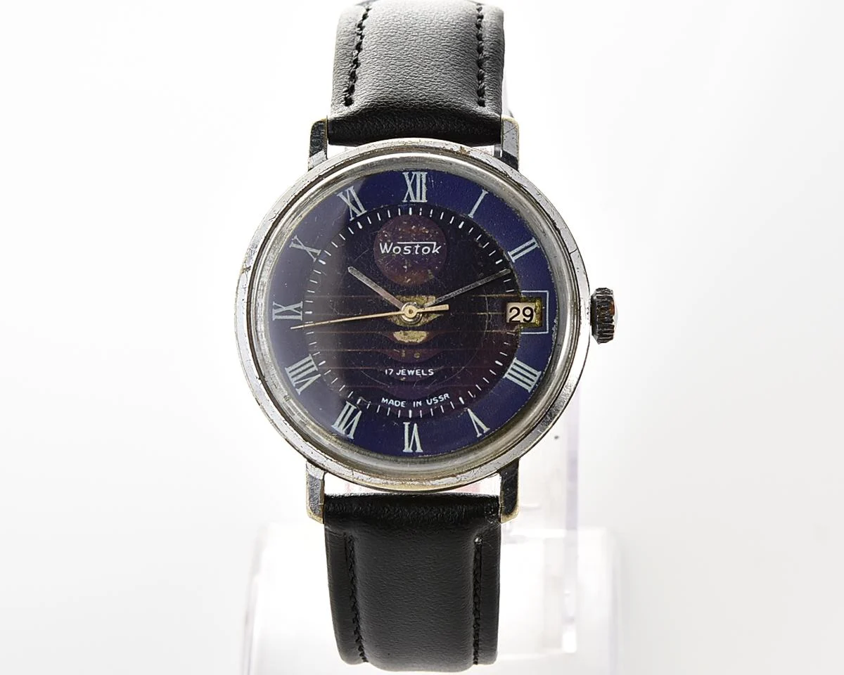 Uncommon Soviet Wostok (Vostok) mechanical wristwatch with intricate dial