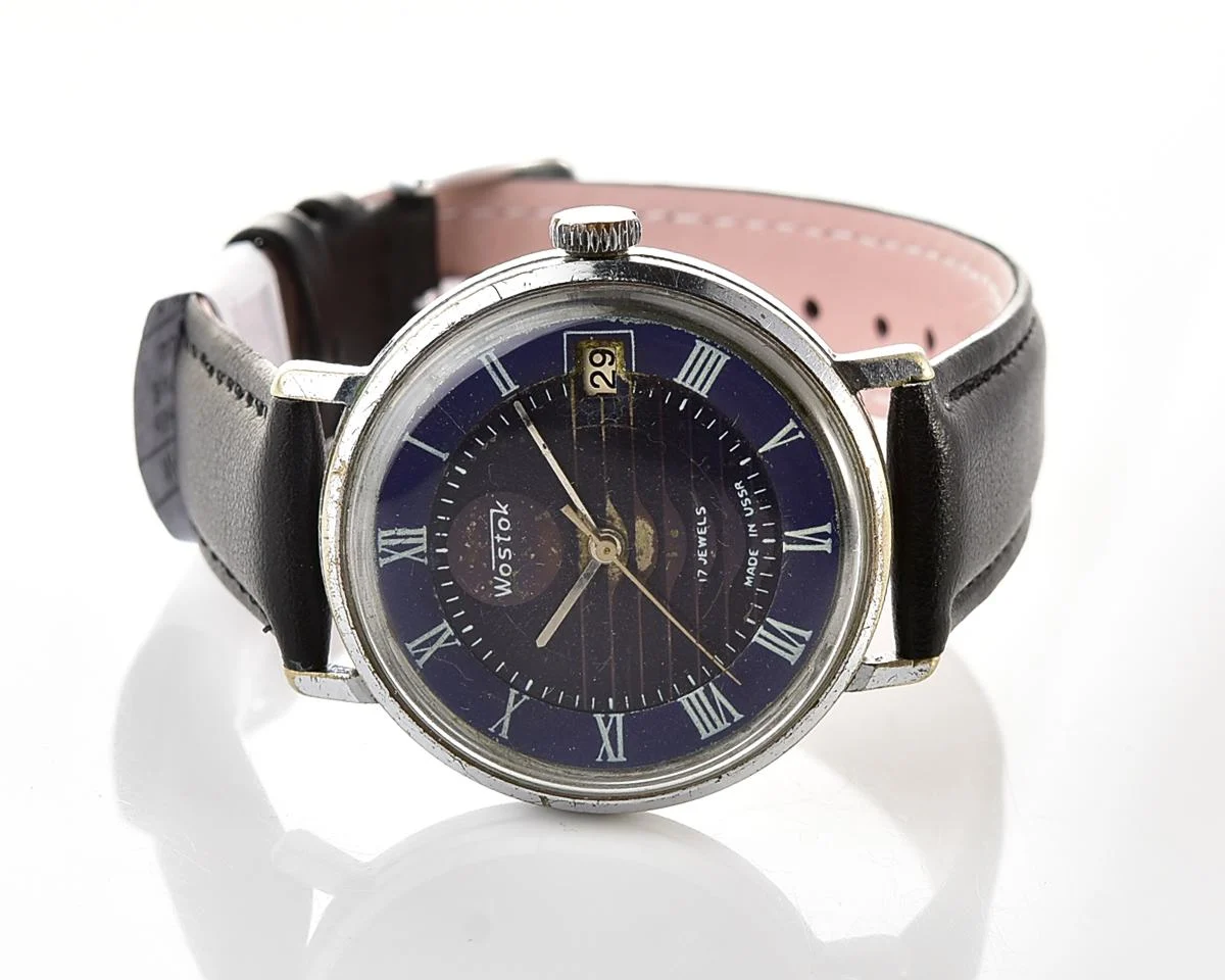 Uncommon Soviet Wostok (Vostok) mechanical wristwatch with intricate dial