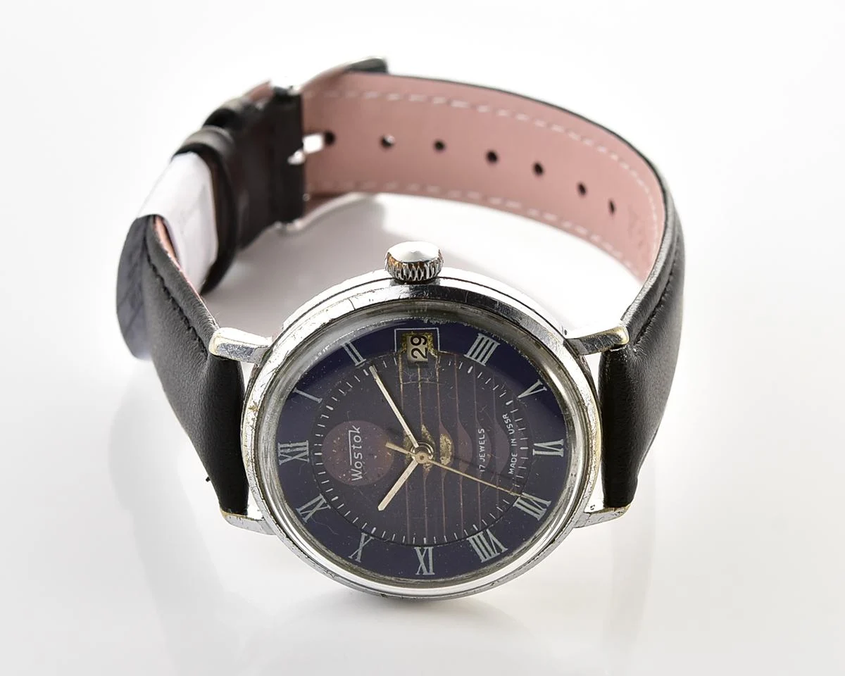 Uncommon Soviet Wostok (Vostok) mechanical wristwatch with intricate dial