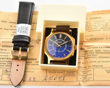 TIME CAPSULE: Soviet mechanical Pobeda gold-plated watch in box – New Old Stock (NOS)!