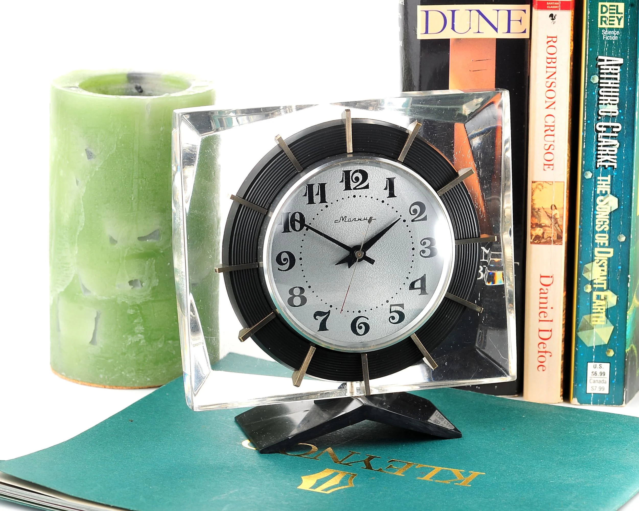 Molnija "Ice Block" Soviet vintage mechanical table clock