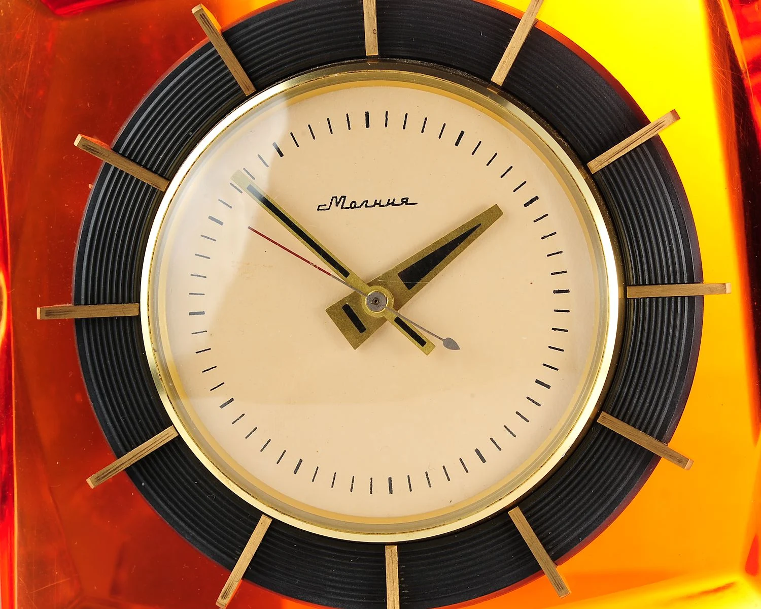 Molnija Soviet vintage mechanical table clock